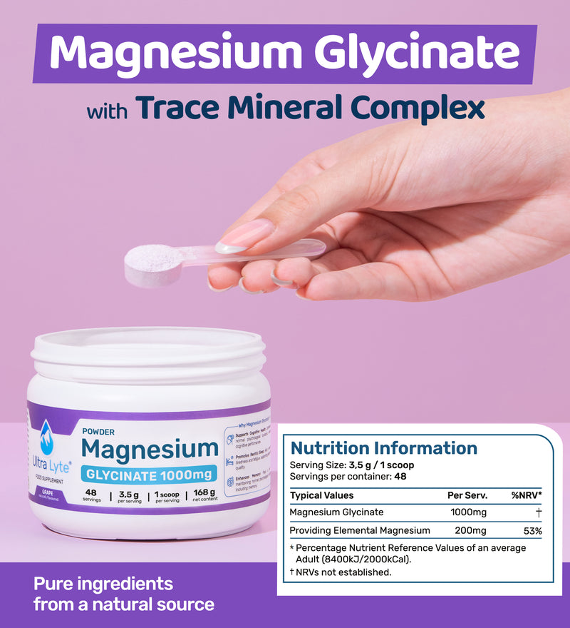 Magnesium Glycinate Powder 168g - Grape