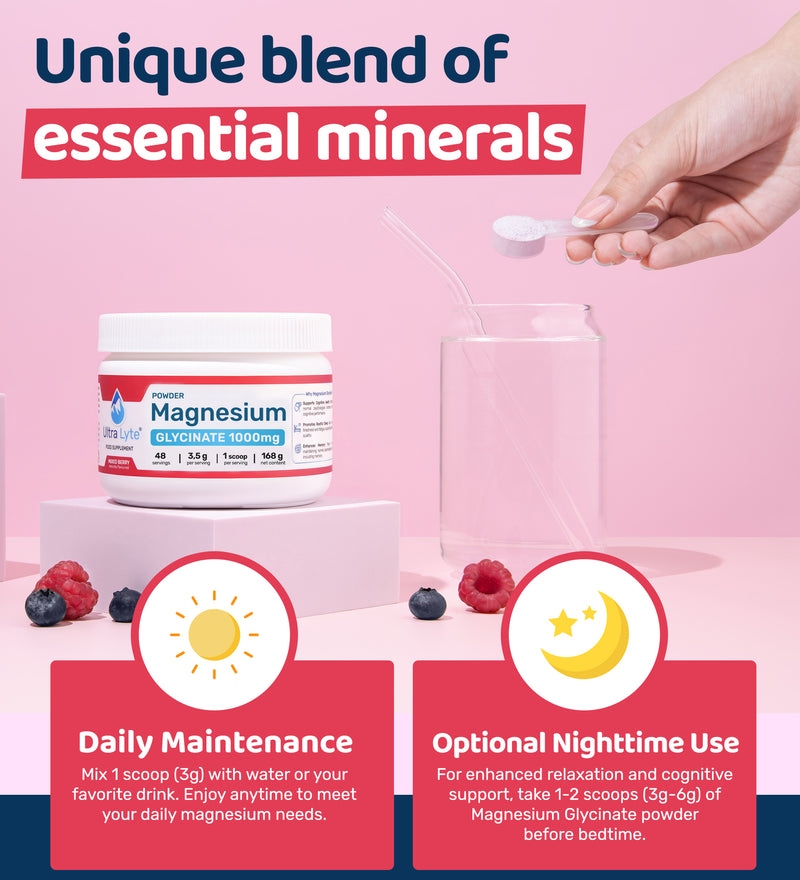 Ultra Lyte Magnesium Glycinate Powder 180g - Mixed Berry