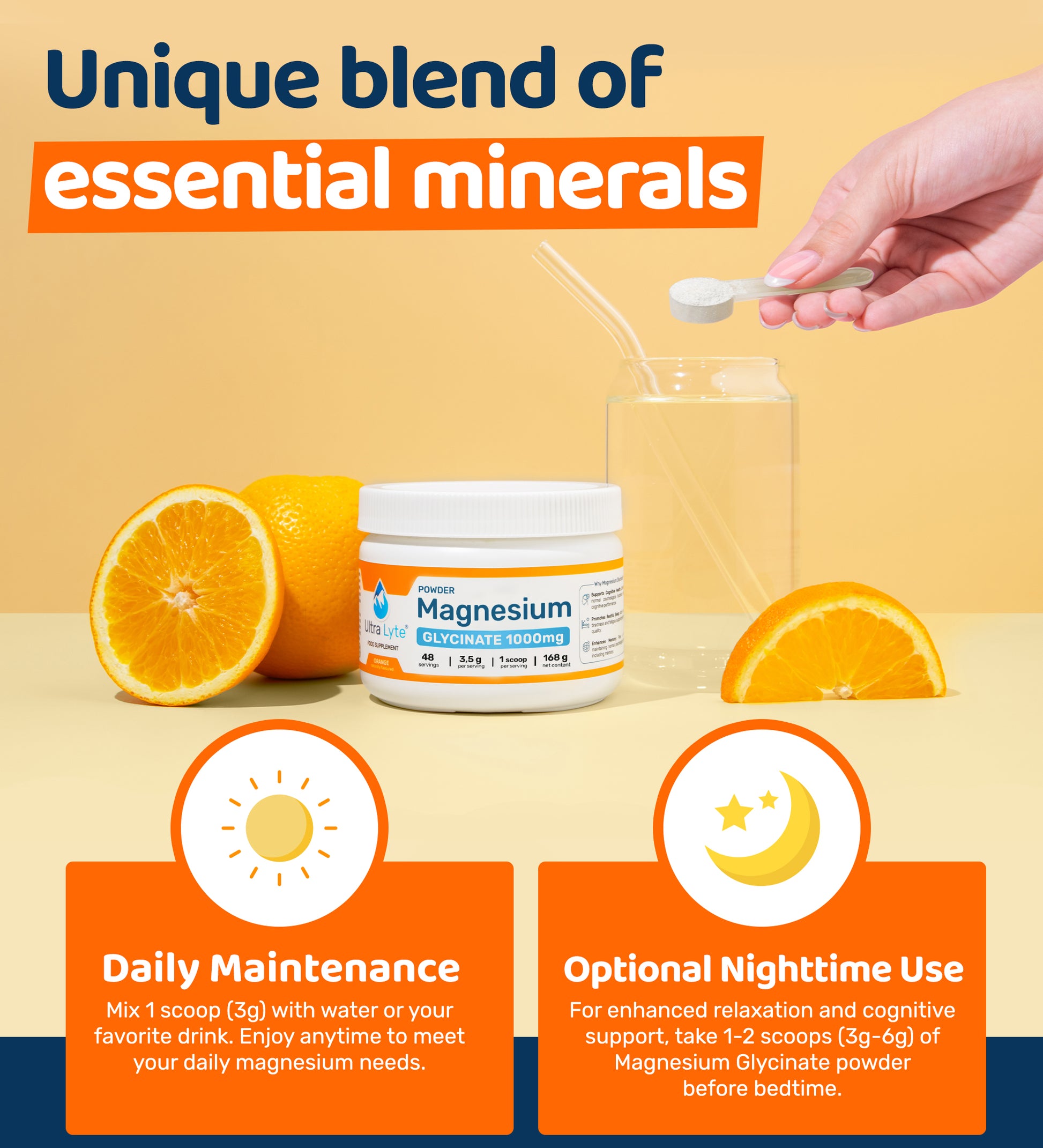 Magnesium Glycinate Powder 180g - Orange