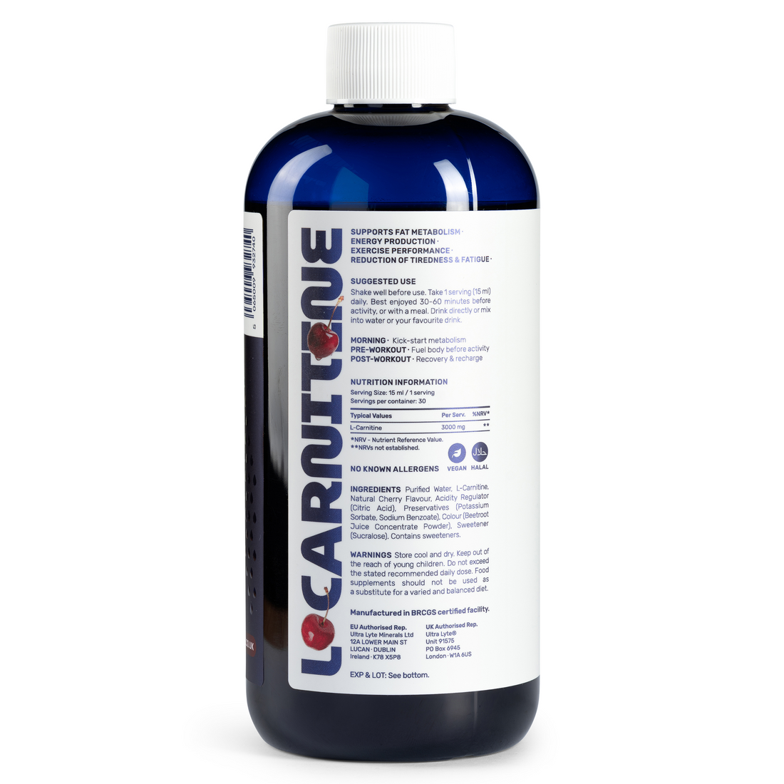 Ultra Lyte L-Carnitine 3000 product label and ingredients