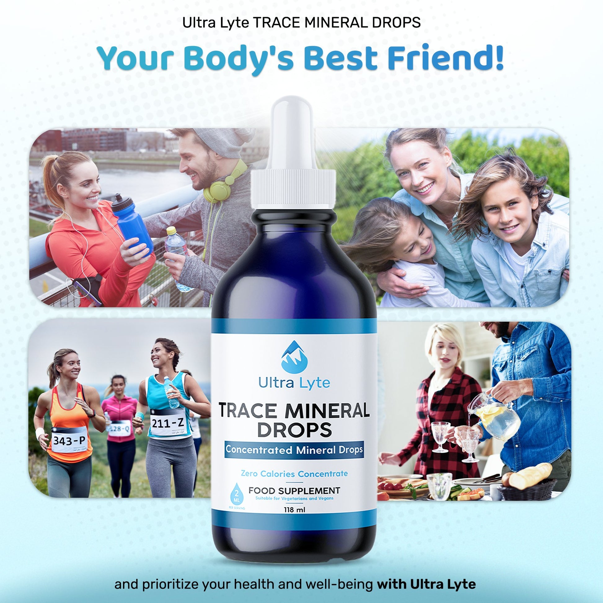 Trace Mineral Drops Glass Bottle - Ultra Lyte