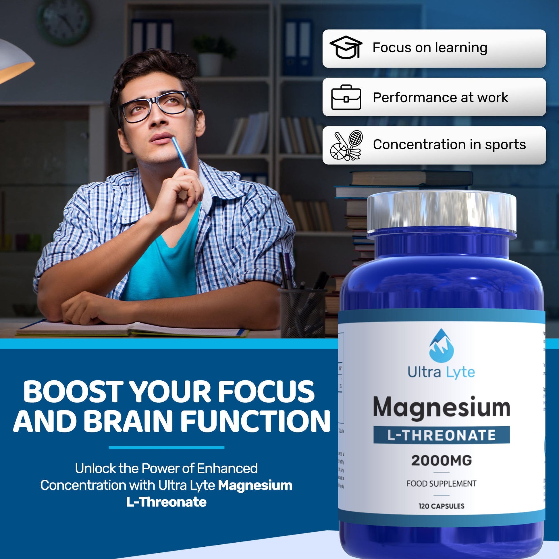 Ultra Lyte Magnesium L-Threonate – 2000mg - Ultra Lyte