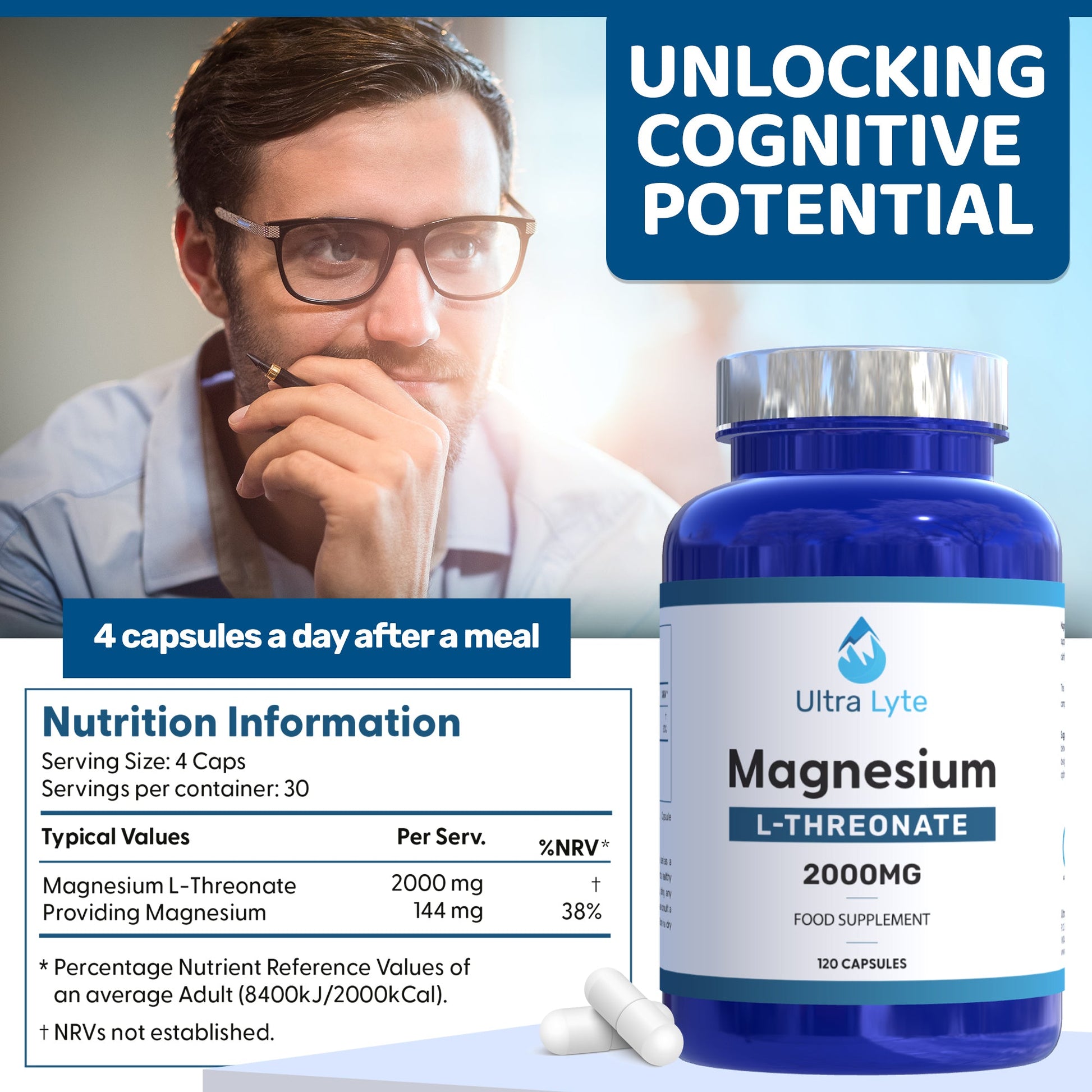 Ultra Lyte Magnesium L-Threonate – 2000mg - Ultra Lyte